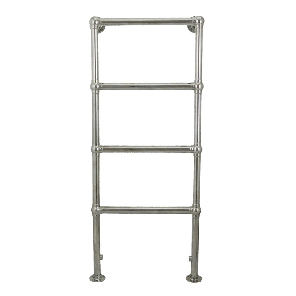 Cut out image of the The Sussex Range by JIS Fletching 1200mm x 520mm Polished Stainless Steel Electric Floor to Wall Towel Rail